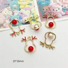 5 件合金圣诞主题系列 3D 可爱幽灵圣诞老人帽子吊坠适用于 DIY 项链耳环配件 - 彩色 - 查看 26