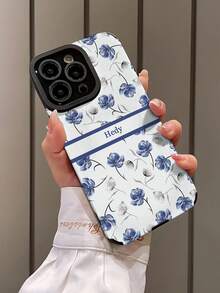 Ốp lưng điện thoại tùy chỉnh Daisy 1 chiếc, tương thích với iPhone và điện thoại, da PU sọc dọc chống trượt chống vân tay TPU toàn bộ vỏ mềm, lý tưởng để cá nhân hóa bằng chữ cái, tên, biệt danh làm quà tặng cho cá nhân, đối tác, gia đình, bạn bè, bạn thân, sinh nhật, ngày kỷ niệm - màu đen - Xem 3