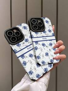 Ốp lưng điện thoại tùy chỉnh Daisy 1 chiếc, tương thích với iPhone và điện thoại, da PU sọc dọc chống trượt chống vân tay TPU toàn bộ vỏ mềm, lý tưởng để cá nhân hóa bằng chữ cái, tên, biệt danh làm quà tặng cho cá nhân, đối tác, gia đình, bạn bè, bạn thân, sinh nhật, ngày kỷ niệm - màu đen - Xem 4