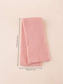 1pc Kids' Knit Solid Color Vertical Stripe Warm Neck Scarf, Unisex, Autumn/Winter