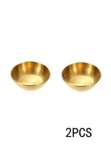 2PCS/4PCS Sauce Cup Condiment Cups Stainless Steel Sauce Dish Dipping Bowl Small Seasoning Round Side Dish Bowls Plate For Appetizer Pinch Soy Sushi - Nhiều màu - Xem 12