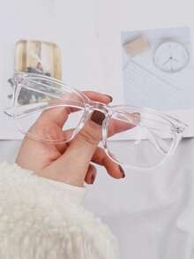 1 chiếc kính vuông PC trong suốt dành cho nữ có chức năng, thích hợp cho văn phòng và đọc sách Phụ kiện kính trong suốt Phụ kiện kính dành cho nữ - Nhiều màu - Xem 5