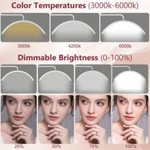 28'' LED Floor Light, Half Moon Lamp For Lash Extension, Lighting For Beauty, Skincare, Lashes, Eyebrows, Filming Content Creation-Modern Black -Christmas Gift/Present For Lover/ Her/ Girlfriend/Mother/Women/Wife - trắng - Xem 4