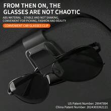 Kẹp kính thời trang che nắng ô tô, Kẹp kính đa năng, Kẹp cất giữ che nắng ô tô, Thẻ, Kẹp tiền - Chất liệu nhựa ABS - Một cỡ - Xem 2