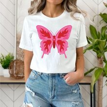 Women's Butterfly T-Shirt And Baby Look, Aesthetic, Delicate, Fashion - ÁO THUN - Xem 1