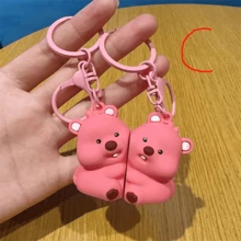 1pair Adorable Puppy Couple Magnetic Keychain - Perfect Gift For Best Friends - Valentine's Day, Easter, Women's Day, Mother's Day, Independence Day - Resin Material - No Battery Required Halloween Car Accessories Bag Charm School Cute Goth Y2k