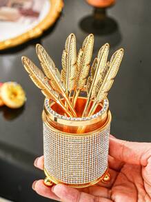 7pcs/Set Coffee Spoon Storage Box Set, Dessert Tea Spoons Caddy, Kitchen & Home Decor, For Sweets, Desserts, Cakes, Coffee, Suitable For Outdoor, Weddings, Parties, Birthdays, Gifts Back To School - Multicolor - View 15