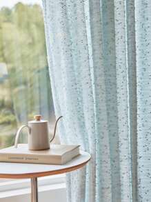 1 pieza Cortina traslúcida azul, panel de cortina de voile semitraslúcida de unicolor al estilo estadounidense para sala de estar, dormitorio, balcón