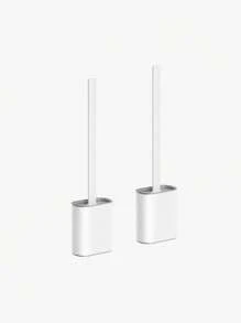 1/2 chiếc chổi vệ sinh bồn cầu TPR gắn tường không cần khoan, tay cầm dài màu trắng tối giản, chất tẩy rửa cao su mềm cho bồn cầu, tiếp cận mọi khu vực trang trí phòng tắm trang trí mùa thu - trắng - Xem 14