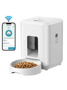 NEW Intelligent Pet Feeder, 67.6 Oz Food Capacity, 0.53 Gallon, Automatic Timed Dog/Cat Feeder With Stainless Steel Bowl, Programmable By Button Or APP/WiFi (Upgraded Model)