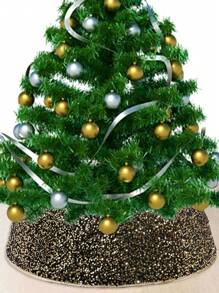 1pc- Christmas Decorations, Glitter Christmas Tree Skirt, 22 "Black And Gold Christmas Tree Skirt, For Fall/Winter Holiday Sparkle Decoration, Christmas Tree Stand Round Base Decoration, Artificial Tree Enclosure Room Home Decoration Best Gifts Birthday Room Decor - Multicolor - View 3
