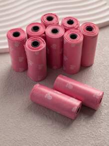 10pcs/12pcs Pink Series Pet Waste Bags, Printed Dog Poop Bag, Pooper Scooper Bag, Outdoor Walking Cleanup Bags - Multicolor - View 24