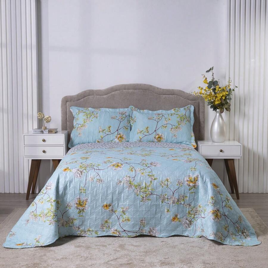 Boutis Ultrasonic Double-Sided 3-Piece Bedspread Kit With Pillowcase - California - View 1