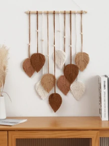 1 cái Dream Catcher họa tiết lá treo trang trí nhà cửa, trang trí nhà cửa, trang trí phòng, trang trí tường - nhiều màu - Xem 1