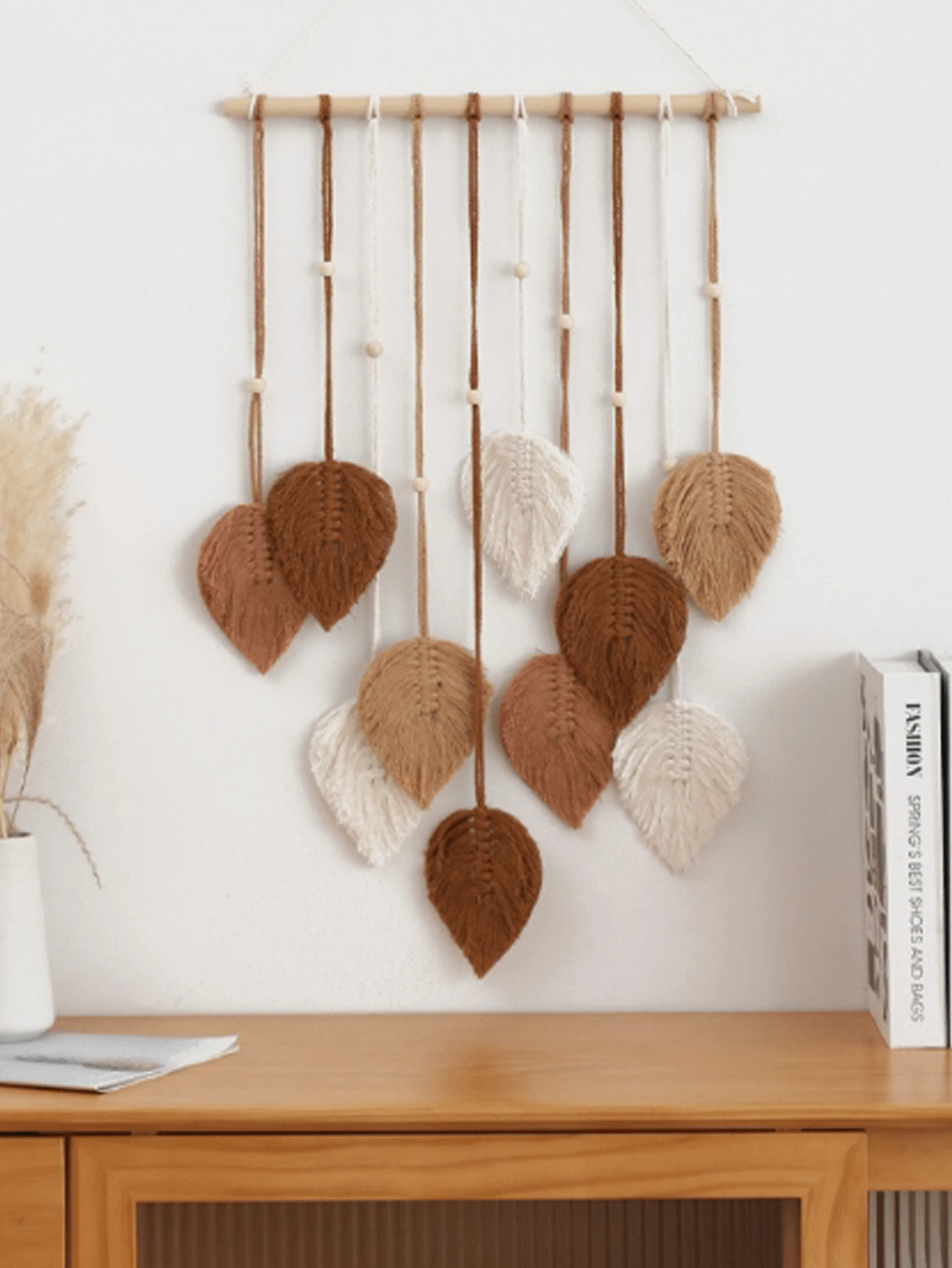1 cái Dream Catcher họa tiết lá treo trang trí nhà cửa, trang trí nhà cửa, trang trí phòng, trang trí tường - nhiều màu - Xem 1
