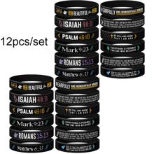 Christian Inspirational Bible Verse Silicone Wristband Rubber Cuff Bracelets For Men,Christian Rubber Bracelet,Catholic Cross Holy Blessing,Prayer Jewelry,Jesus Baptism Gift,Jesus Plush,Catholic Bible,Rubber Jesus - Bible Verse Silicone Bracelet - View 4