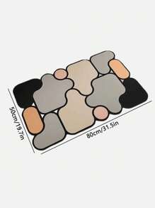 1pc Geometric Pattern Absorbent Doormat, Modern Anti-Slip Water Absorbing Carpet, Home Decor Entrance Mat, Silica Gel Bathroom Absorbent Mat Indoor Rug, Suitable For Home Decoration Flooring - Multicolor - View 15