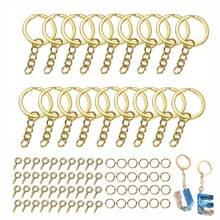 120 piezas/set Kit de anillos de salto DIY para llaveros - Pasador de ojo de tornillo de aleación de zinc mini premium para fabricación de joyas, artesanía y reparación - Accesorio de caja de herramientas fácil de usar
