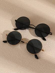 1/2 件圆框个性化复古经典女士时尚眼镜组合，适合驾驶露营户外旅行街拍装饰，适合夏季海滩度假、户外、旅行 - 彩色 - 查看 12