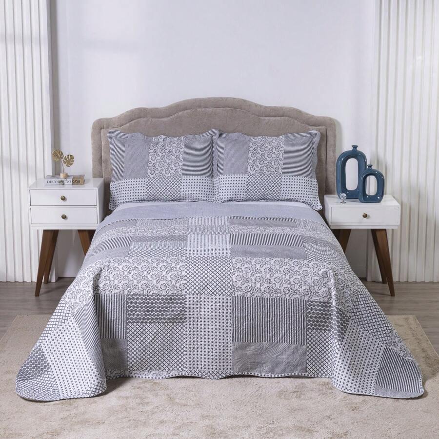 Boutis Ultrasonic Double-Sided 3-Piece Bedspread Kit With Pillowcase - Madrid - View 1