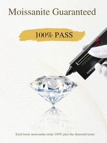 1 对女士经典时尚 925 纯银 1 CT * 2 圆形浅青色莫桑石线耳环情人节礼物送给女朋友悬挂式流苏耳环结婚周年纪念日带 GRA 证书水钻新娘首饰水钻耳环 - 銀色 - 查看 7