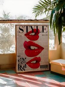 1 tấm áp phích Nụ hôn cổ điển thập niên 70, Nghệ thuật treo tường màu đỏ, Bản in Hippie, Áp phích cổ điển, Trang trí phòng, Họa tiết cổ điển, Nghệ thuật treo tường - Nhiều màu - Xem 8