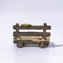 6.5cm Artificial Wooden Chair For Miniature Landscape, Suitable For Planter, Aquarium Decorations, Home Decor