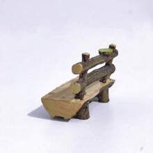 6.5cm Artificial Wooden Chair For Miniature Landscape, Suitable For Planter, Aquarium Decorations, Home Decor