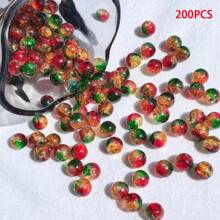 50/100/150/200 hạt thủy tinh nứt màu chuyển sắc - Đỏ & Xanh lá Ombre, dùng làm đồ trang sức DIY, vòng cổ thời trang, vòng tay, hoa tai, dây điện thoại, móc chìa khóa, mặt dây chuyền - Nhiều màu - Xem 17