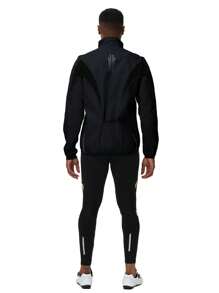 Boyfriend Style Men's Cycling Jacket With Rear Pocket, Active Mid Stretch Stand Collar Zip Up Windproof Jacket For Outdoor Fall Winter Wear - Black - View 5