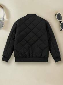 1pc Tween Girl Fashion Versatile Daily Outdoor Sports Casual Thermal Lined Thick Jacket, Autumn/Winter
