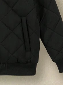 1pc Tween Girl Fashion Versatile Daily Outdoor Sports Casual Thermal Lined Thick Jacket, Autumn/Winter