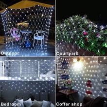 Christmas Decorations String Lights Outdoor, Net Mesh Lighting 200/96 Led Bulbs Waterproof, For Indoor, Curtain, Tree, Halloween, Bush, Party, Wedding, Fairy, Wall (9.8x6.6ft/4.9x4.9ft, Plug In)