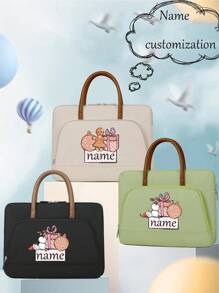 Customized Text Fashionable And Minimalist Laptop Bag, Student Conference Gift Laptop Bag, Business Minimalist And Casual Laptop Bag, Multifunctional Men's And Women's Exhibition Bag