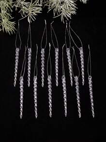 Conjunto de 6/12 pingentes de gelo transparentes para o Natal, pingentes de gelo de acrílico para o Natal, decorações para árvore de Natal, adereços para decoração de janelas em festas de fim de ano, artigos para casa, suprimentos para decoração de Natal, adequados para decoração de festas de casamento, aniversário e outras festas, adereços para criar uma atmosfera natalina, presente de Natal, decoração de Natal, decoração de quarto, decoração para casa - Multicolorido - Ver 14