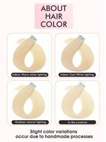 10 Pcs Mini Tape In Hair Extensions Human Hair Color 60 Platinum Blonde 14-22 Inch Remy Human Hair Invisible Tape In Hair Extensions - S60 - View 8
