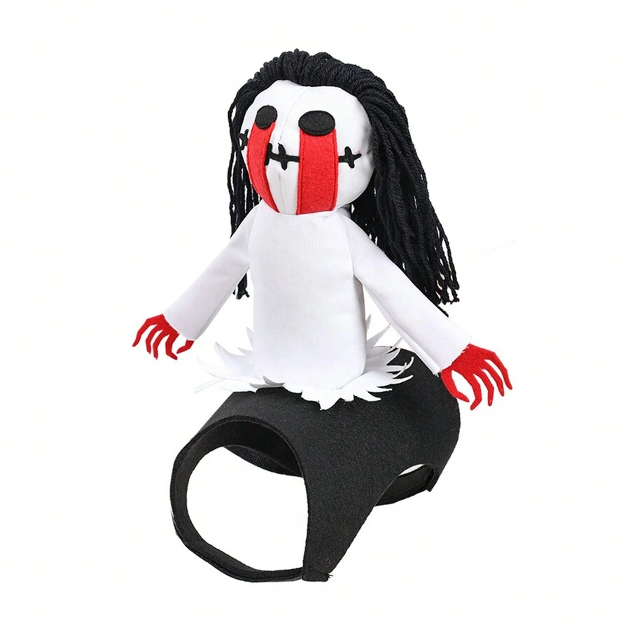 Generic Pet Halloween Costume Funny Knight Sadako Cat Costume Dog Cosplay Clothes Pet Scary Outfit Puppy Supplies For Parties - 白色 - 查看 1