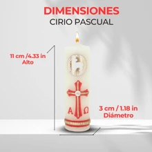 Paquete Con 10 Cirios Pascuales Decorados Incrustación De Cera Para Decoración o Recuerdos - Blanco - Ver 2