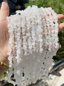 1 Package 100/200pcs Natural Stone Agate Crystal Asymmetrical Semi-Precious Stone With Shaped Loose Beads Perforated Gravel DIY Bracelet Necklace Earrings Jewelry Making Accessories