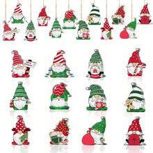 12 件圣诞主题卡通圣诞老人礼物标签装饰派对装饰品，圣诞节 - 彩色 - 查看 3