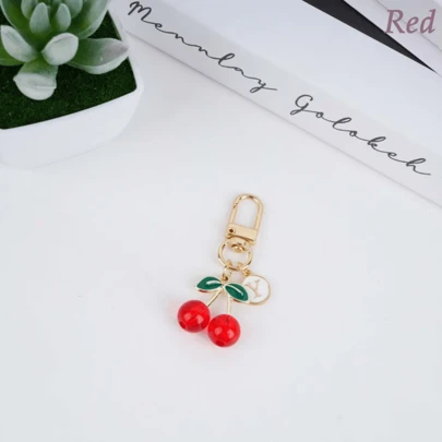 Cute Cherry Keychain, Personalized Letter Keychain Pendant, Adorable Fruit Keychain, Women's Accessory, Customized Wallet Pendant, Valentine's Day Gift, Car Accessory, Bag Pendant, Backpack Pendant, Alphabet Fruit Goth Y2K Halloween Accessory, Creative Teacher's Day Christmas Gift, Bag Pendant, Car Accessory, Gift For Friends Or Sisters