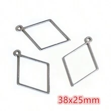 10/20 chiếc 304 thép không gỉ mặt dây chuyền hình học UV Epoxy Resin khung Bezel nhẫn cho DIY làm đồ trang sức phụ kiện phát hiện - màu thép - Xem 13