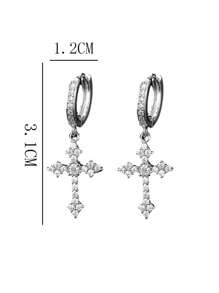 1 Pair Street Style Hip Hop Cross Rhinestone Accessories - Earrings - View 6