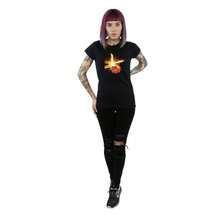 Disney Camiseta de algodón negra con estampado de Cars  para mujeres/damas de - Negro - Ver 4