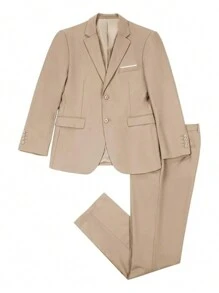 Men's Suits 2 Piece Sets Casual Sports Wedding Prom  Jacket Coat Blazer Pants Slim Tuxedo Suit Champagne Size XS-XXXL Fall Winter Gift Clothes Suits For Men - Champagne - View 3