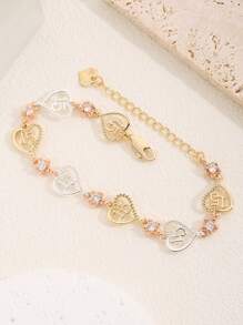 1 pieza Pulsera clásica con forma de corazón de 15 años, adecuada para regalar a amigos y novias, para uso diario y festividades para mujeres