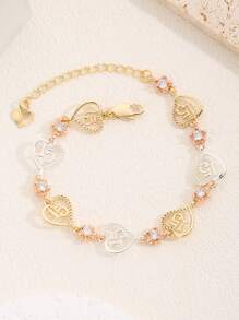 1 pieza Pulsera clásica con forma de corazón de 15 años, adecuada para regalar a amigos y novias, para uso diario y festividades para mujeres