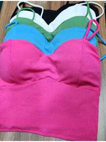 Women's Corset Short Blouse With Ribbed Straps, Cropped, Fitted, Promotional - 白色 - 查看 1