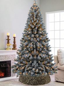 1pc- Christmas Decorations, Glitter Christmas Tree Skirt, 22 "Black And Gold Christmas Tree Skirt, For Fall/Winter Holiday Sparkle Decoration, Christmas Tree Stand Round Base Decoration, Artificial Tree Enclosure Room Home Decoration Best Gifts Birthday Room Decor - Multicolor - View 5