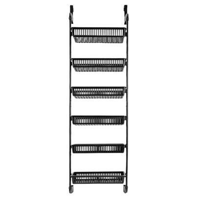 YUNRUX Küche Gewürzregal, 6 Etagen Schrank Lagerung Organizer Regal,Gewürzregale zum Aufhängen Wand,für Küchenwand oder Schranktüren (schwarz)